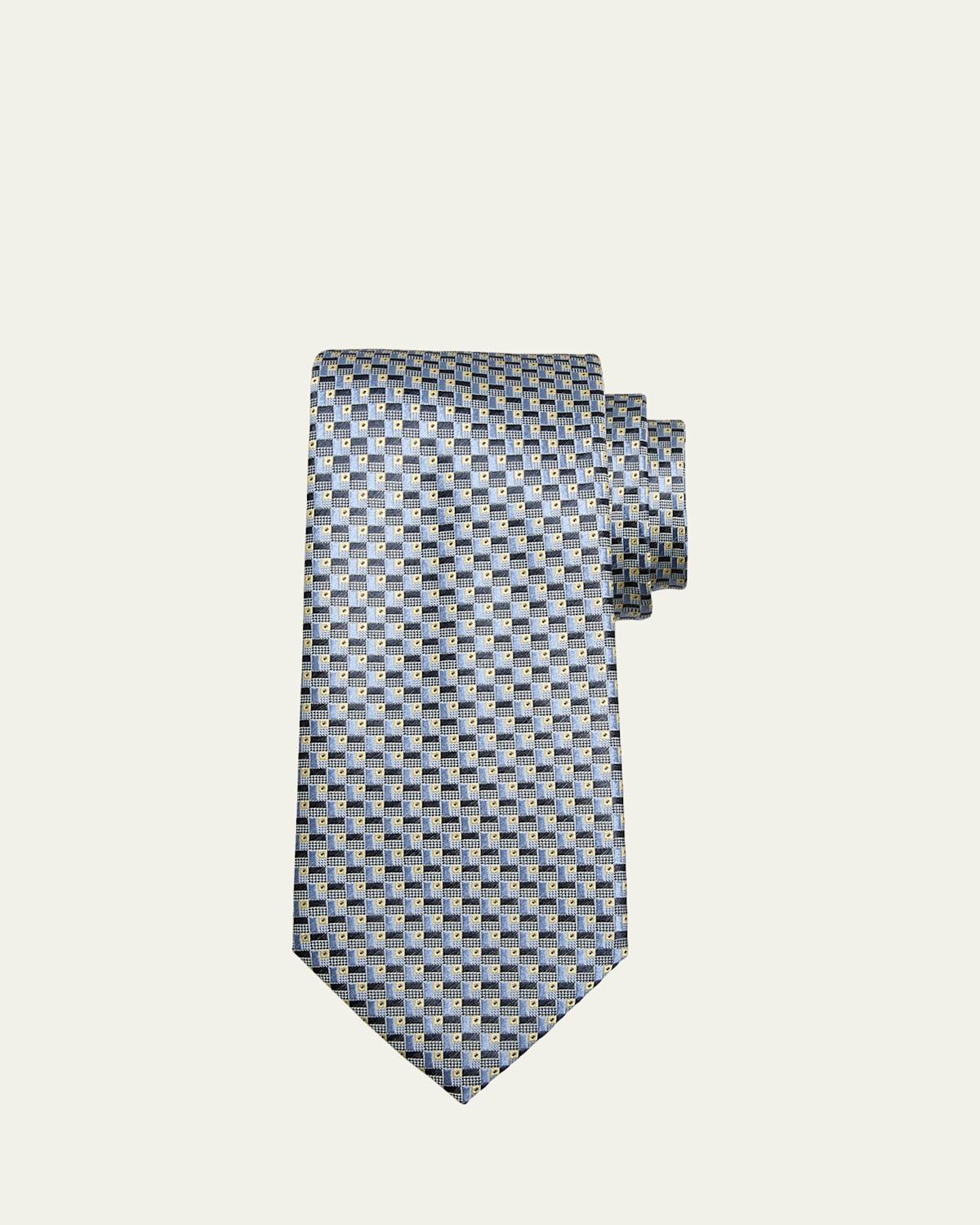 Mens Silk Jacquard Geometric Tie Product Image