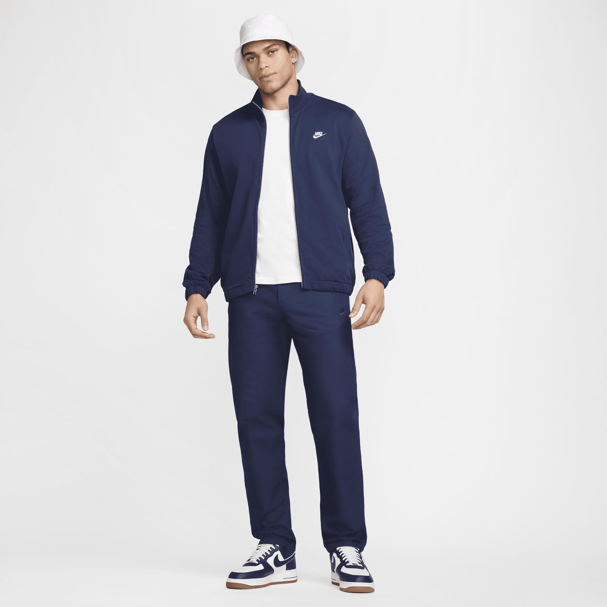 Mens Nike Club Knit Jacket Black Navy Product Image