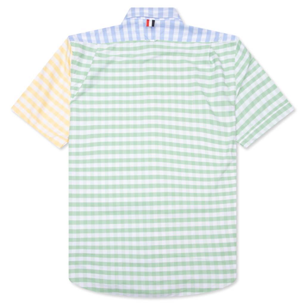 Fun-Mix Gingham S/S Shirt - Light Blue Male Product Image