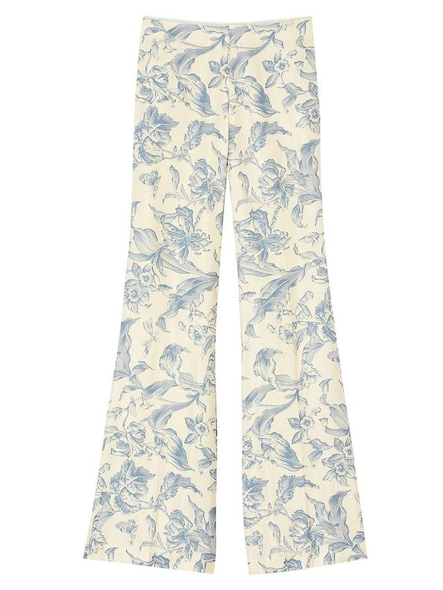 Womens Flower Print Trousers Product Image