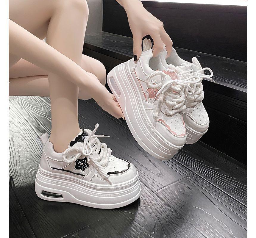 Floral Accent Platform Sneakers Product Image