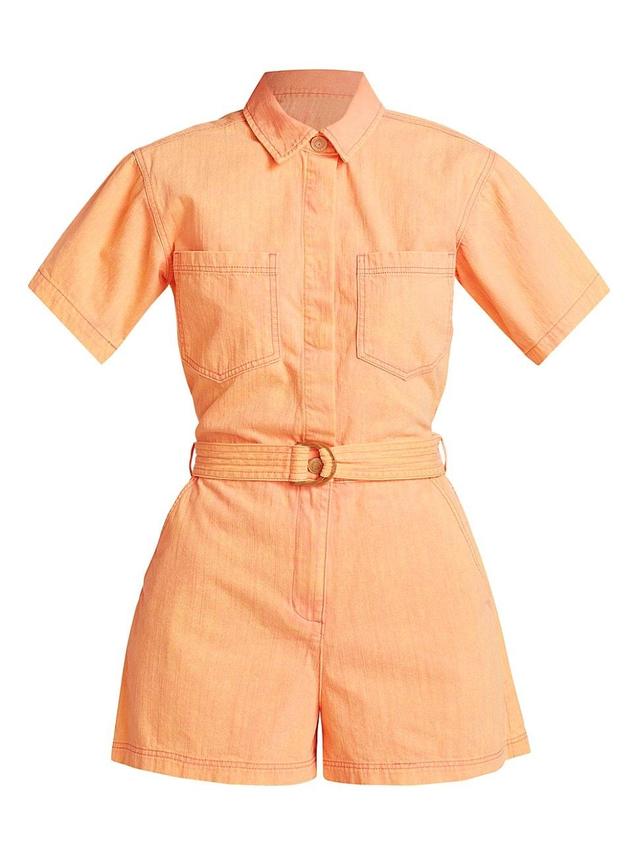 Womens Brae Cotton Belted Romper Product Image