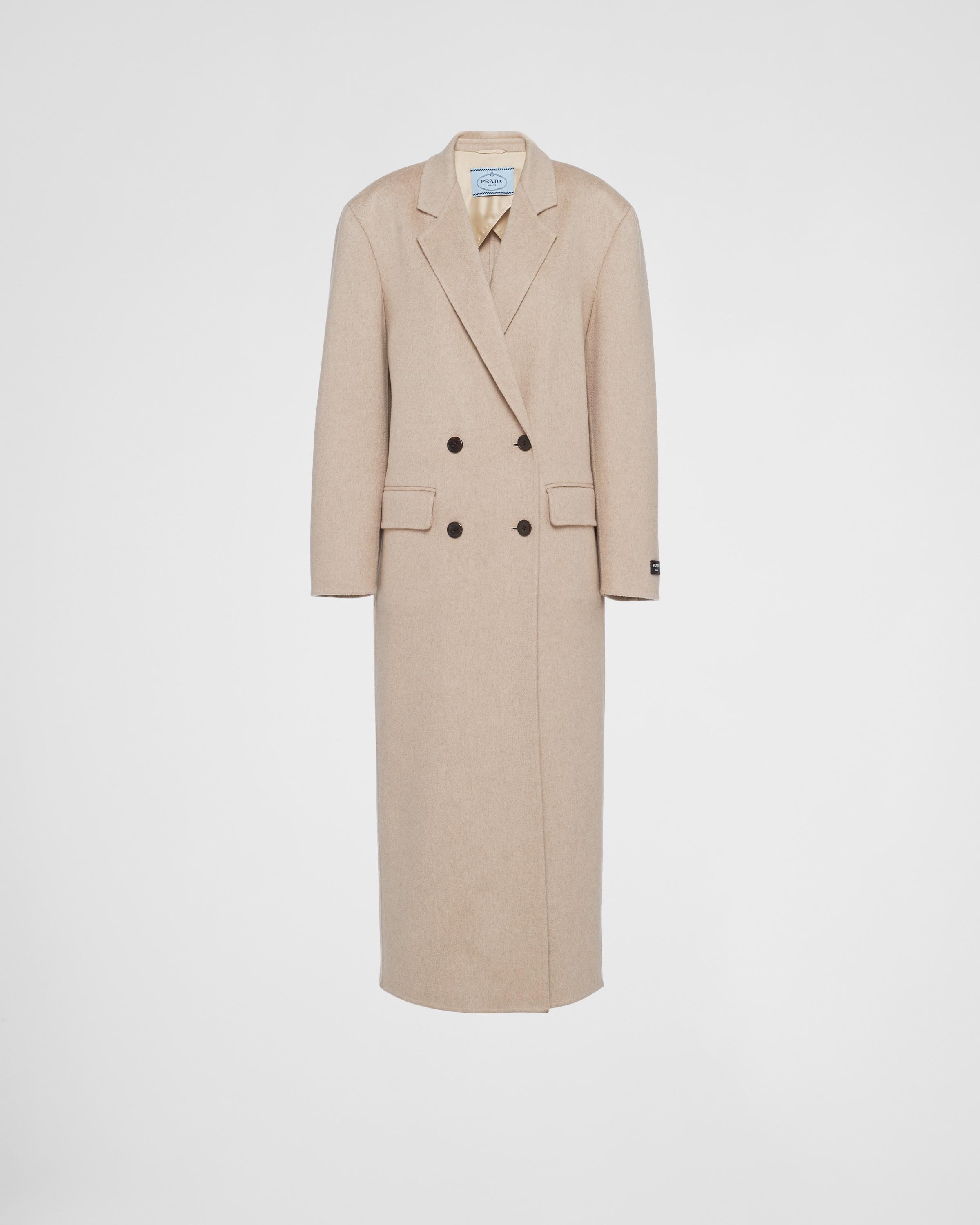 Double-breasted velour cashmere coat Product Image