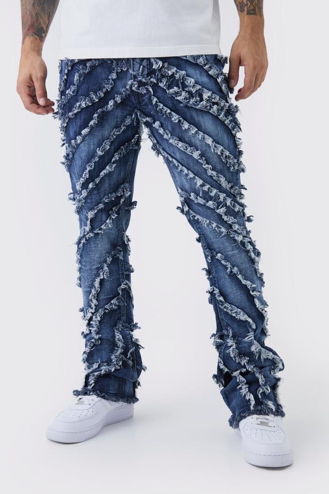 Skinny Flare Wavey Distressed Jeans | boohooMAN USA Product Image