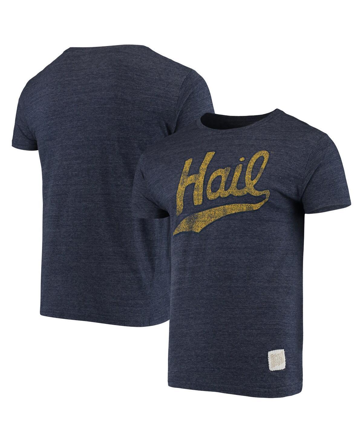 Mens Original Retro Brand Heathered Michigan Wolverines Vintage Hail Tri-Blend T-Shirt Blue Product Image