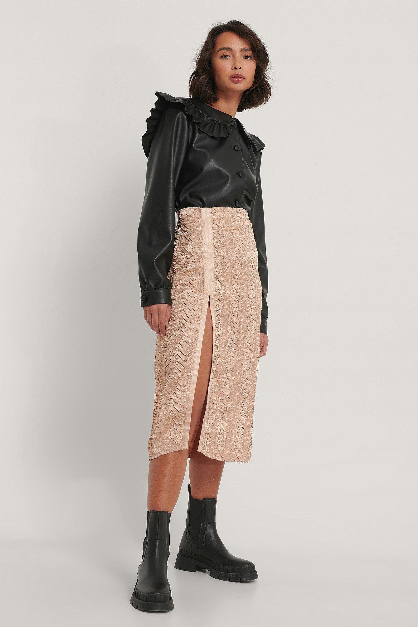 Midi Satin Structured Skirt product image