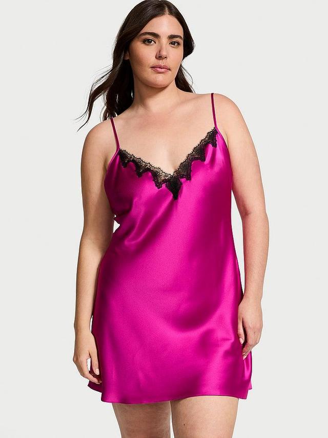 Satin & Rose Lace Mini Slip Product Image