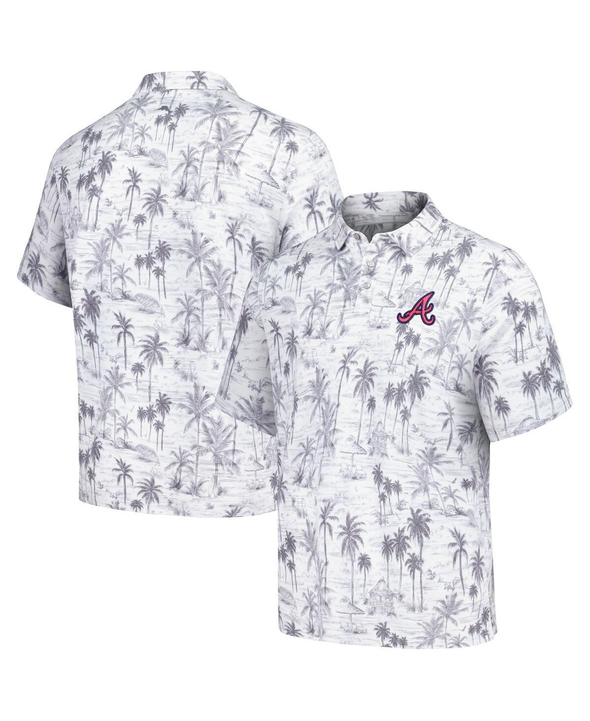 Tommy Bahama Mens Gray Atlanta Braves Sport Cabana Shores IslandZone Tri-Blend Polo Product Image