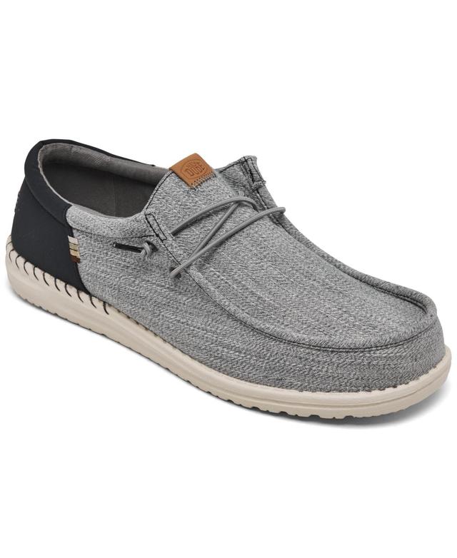 Hey Dude Mens Wally Funk Nylon Craft Casual Moccasin Sneakers from Finish Line - Grey Product Image