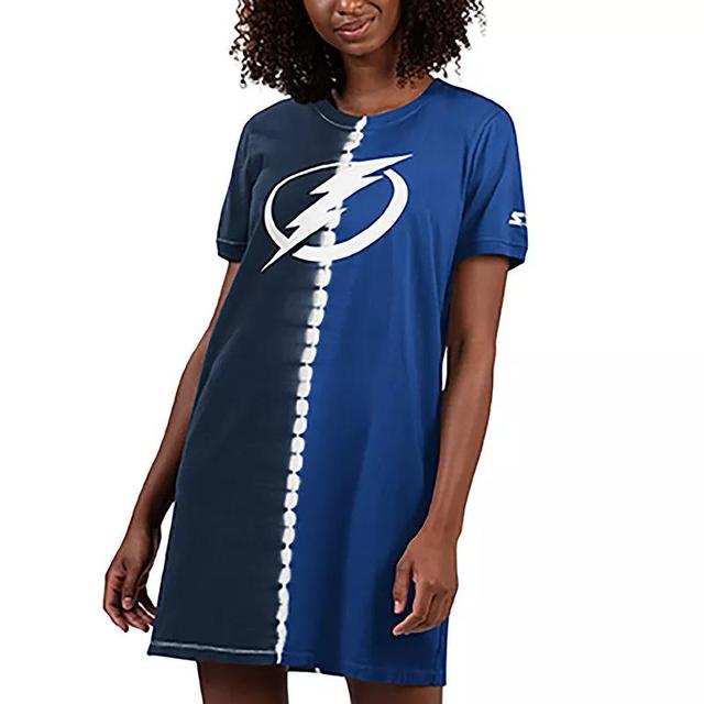 Womens Starter Navy Tampa Bay Lightning Ace Tie-Dye Sneaker Dress Lgh Blue Product Image