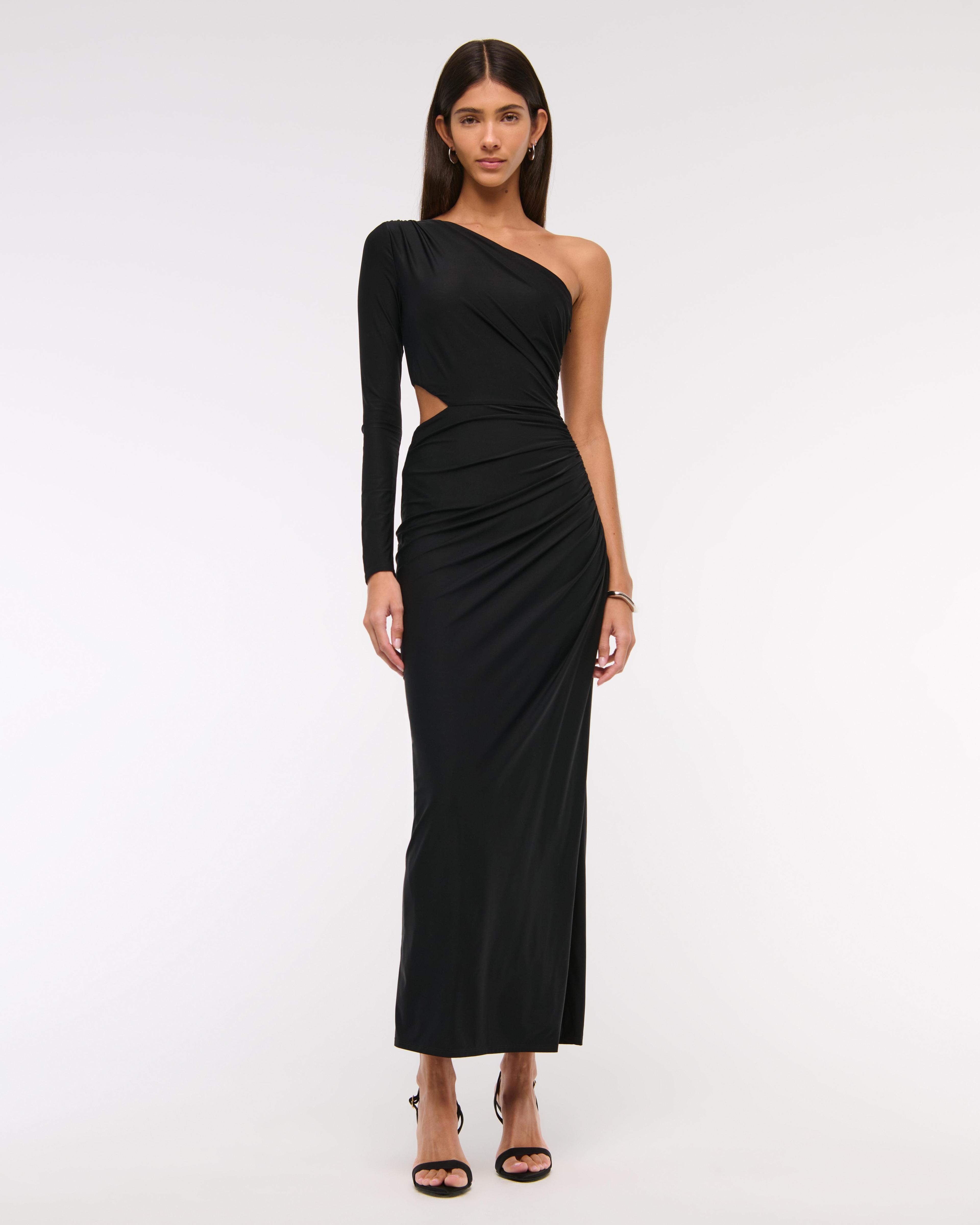 One-Shoulder Draped Maxi Dress Product Image