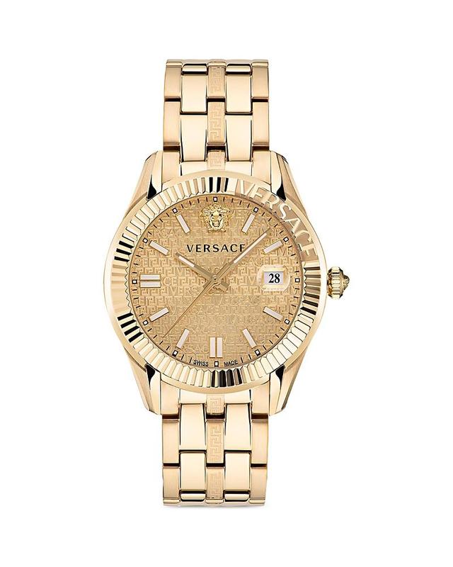 Mens Greca Time Yellow Gold Bracelet Watch Product Image