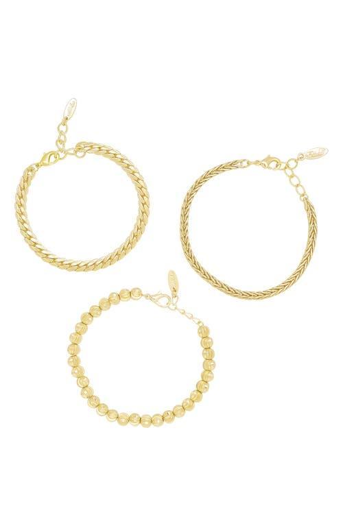 Ettika Classical 18K Gold Trio Womens Bracelet Set Product Image