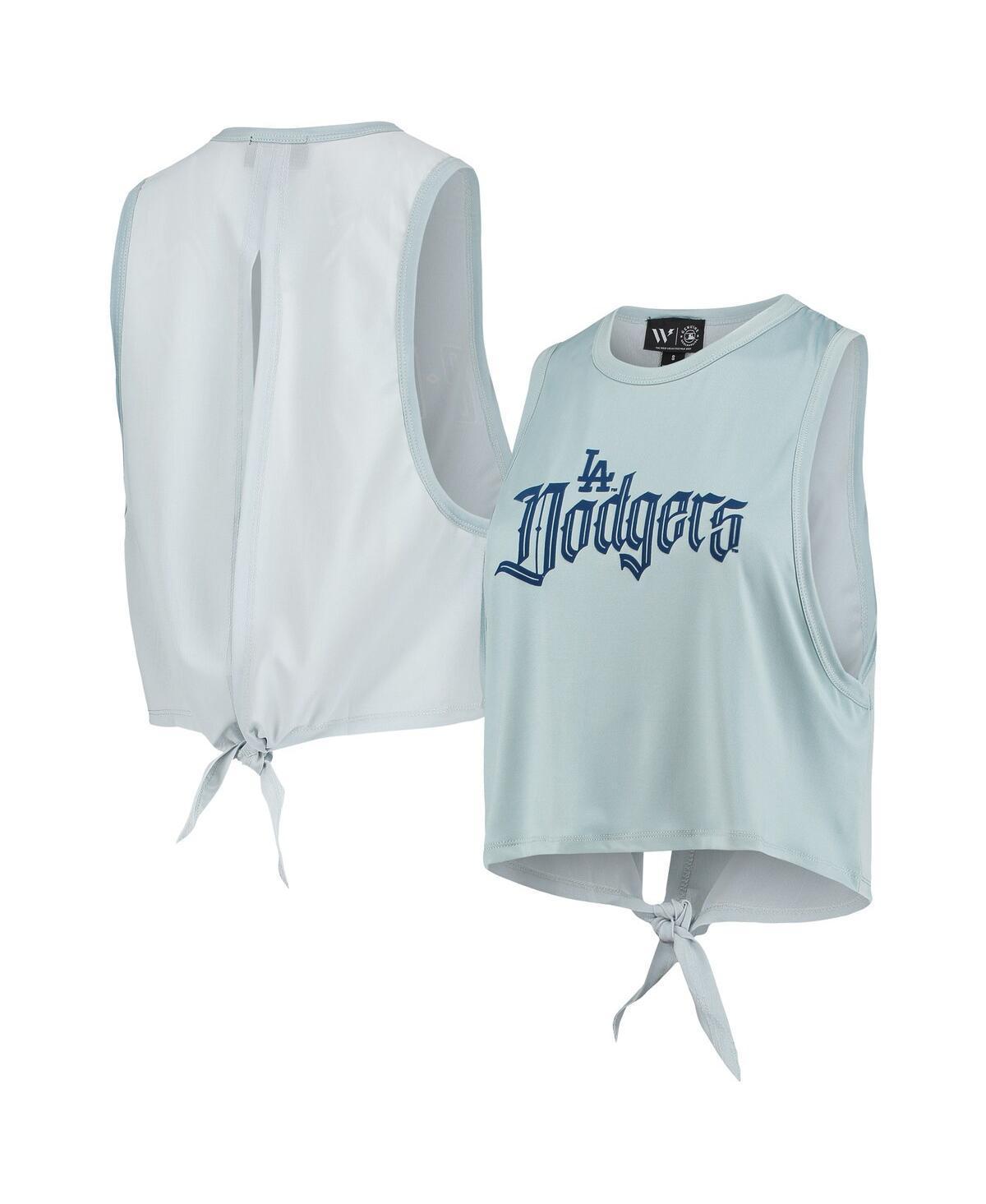 Womens The Wild Collective Light Blue Los Angeles Dodgers Open Back Twist-Tie Tank Top Product Image