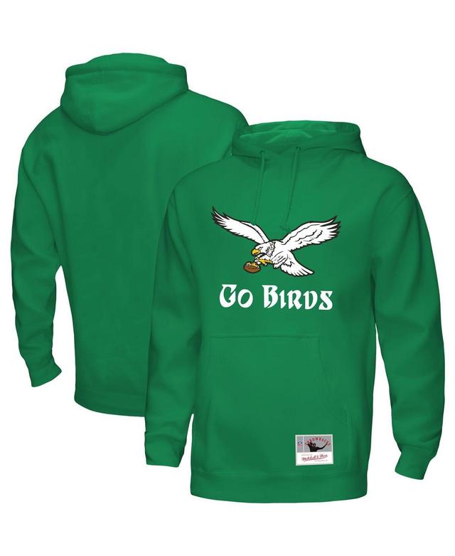 Mens Mitchell & Ness Kelly Green Distressed Philadelphia Eagles Go Birds Pullover Hoodie Product Image