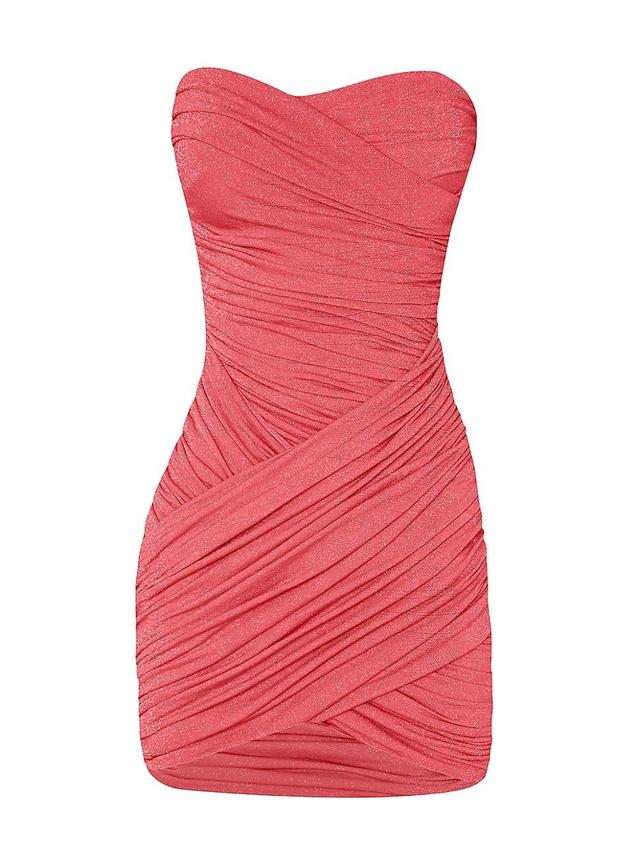 Womens Irene Shimmer Draped Strapless Minidress Product Image