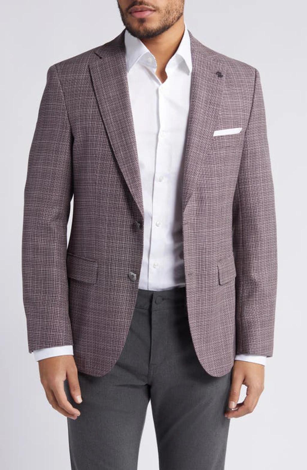 HUGO BOSS Boss Hutson Mélange Wool Sport Coat In Open Brown Product Image