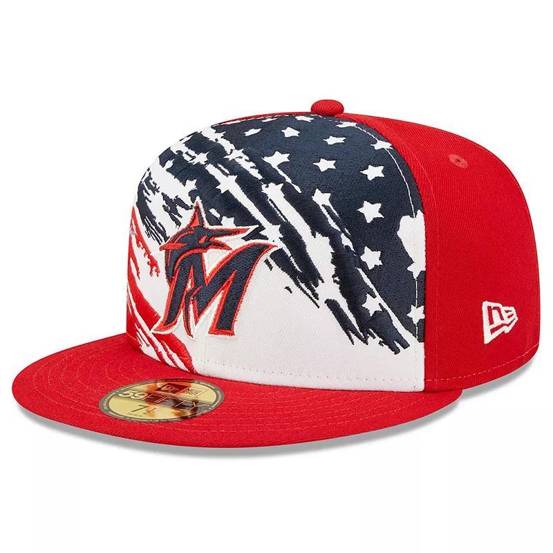 Mens New Era Miami Marlins 2022 4th of July On-Field 59FIFTY Fitted Hat Product Image