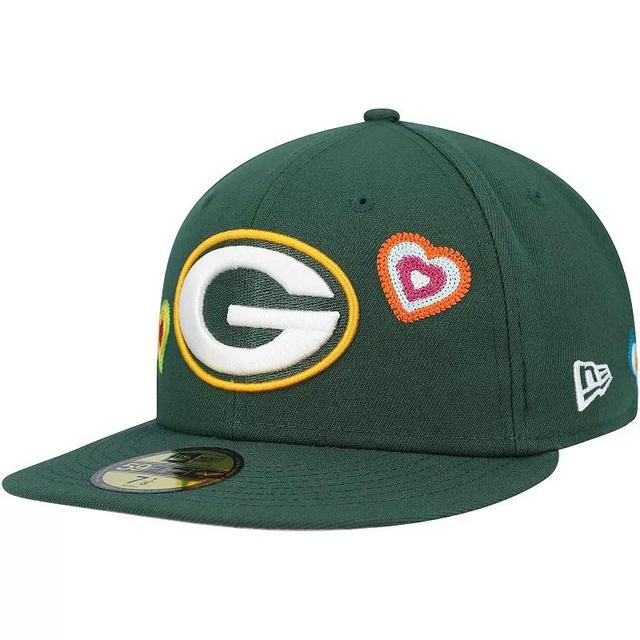 Mens New Era Bay Packers Chain Stitch Heart 59FIFTY Fitted Hat Product Image