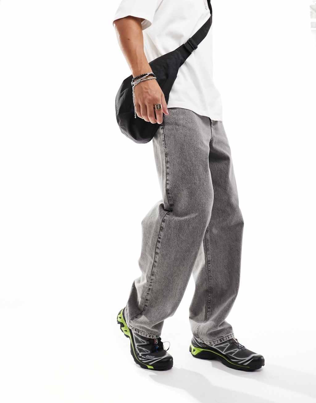 COLLUSION low rise baggy jeans in gray Product Image