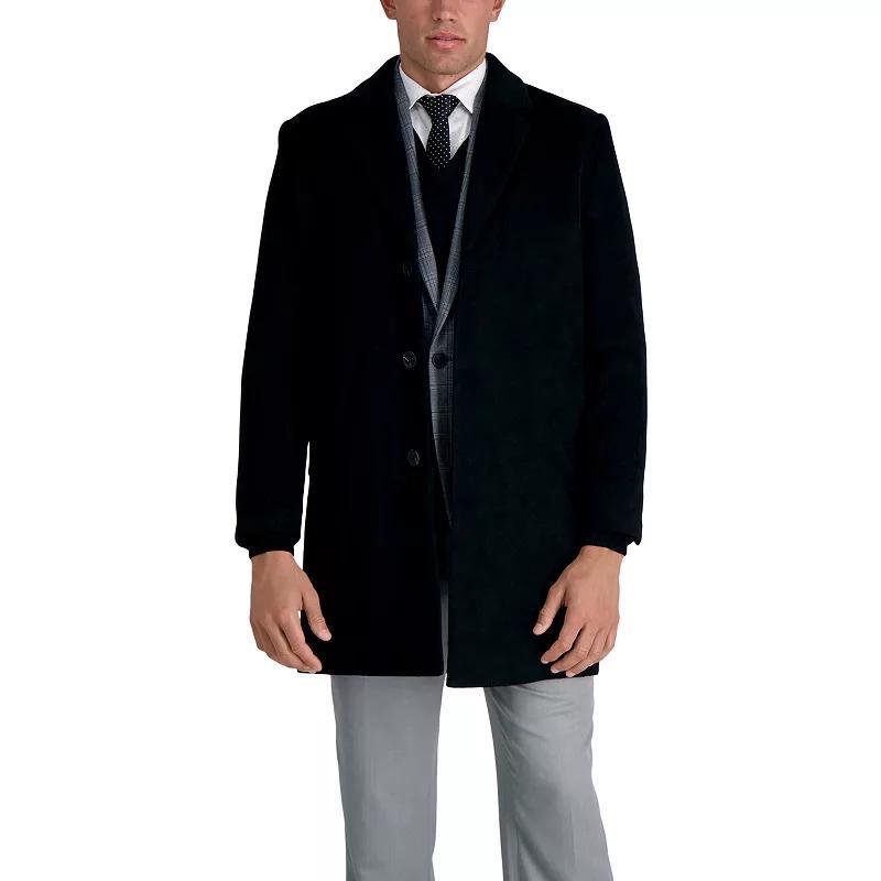 Mens Haggar Mid-Length Single Breasted Brushed Twill Topcoat Product Image