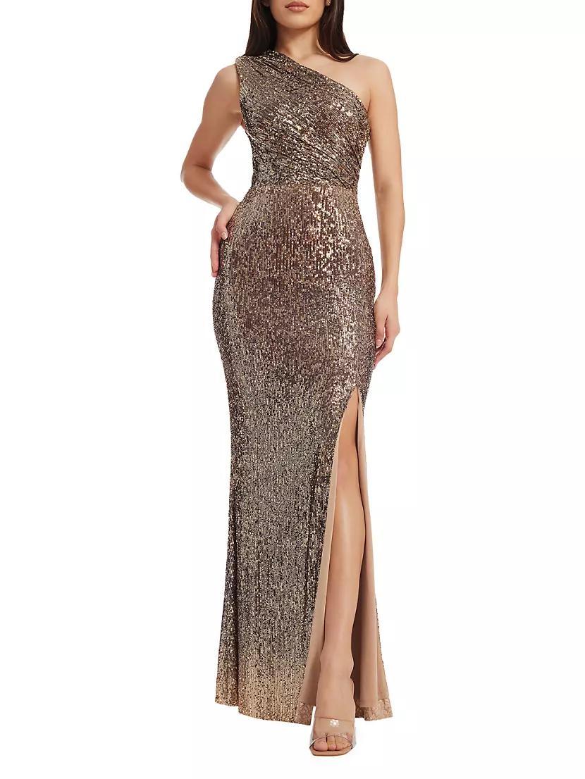 Sariah Asymmetric Sequin Gown Product Image