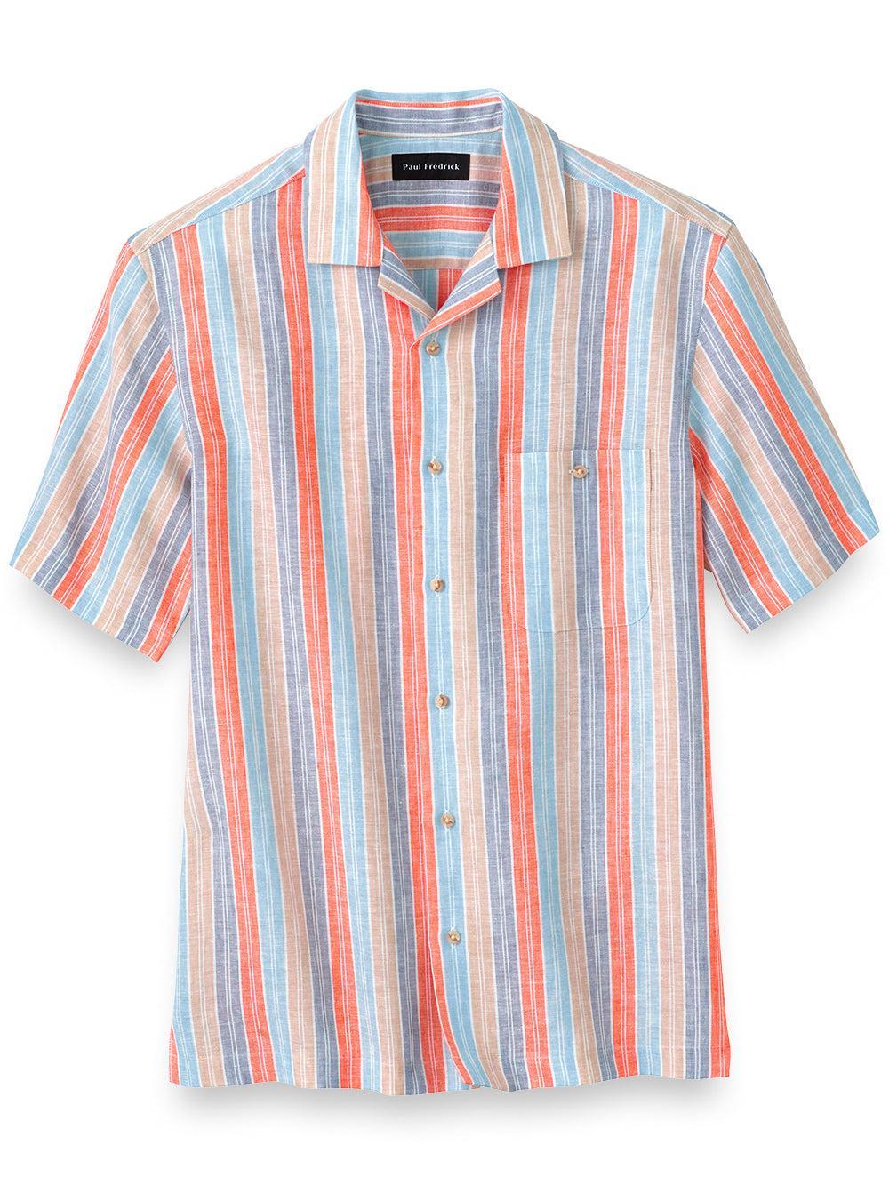 Linen Stripe Casual Shirt Product Image