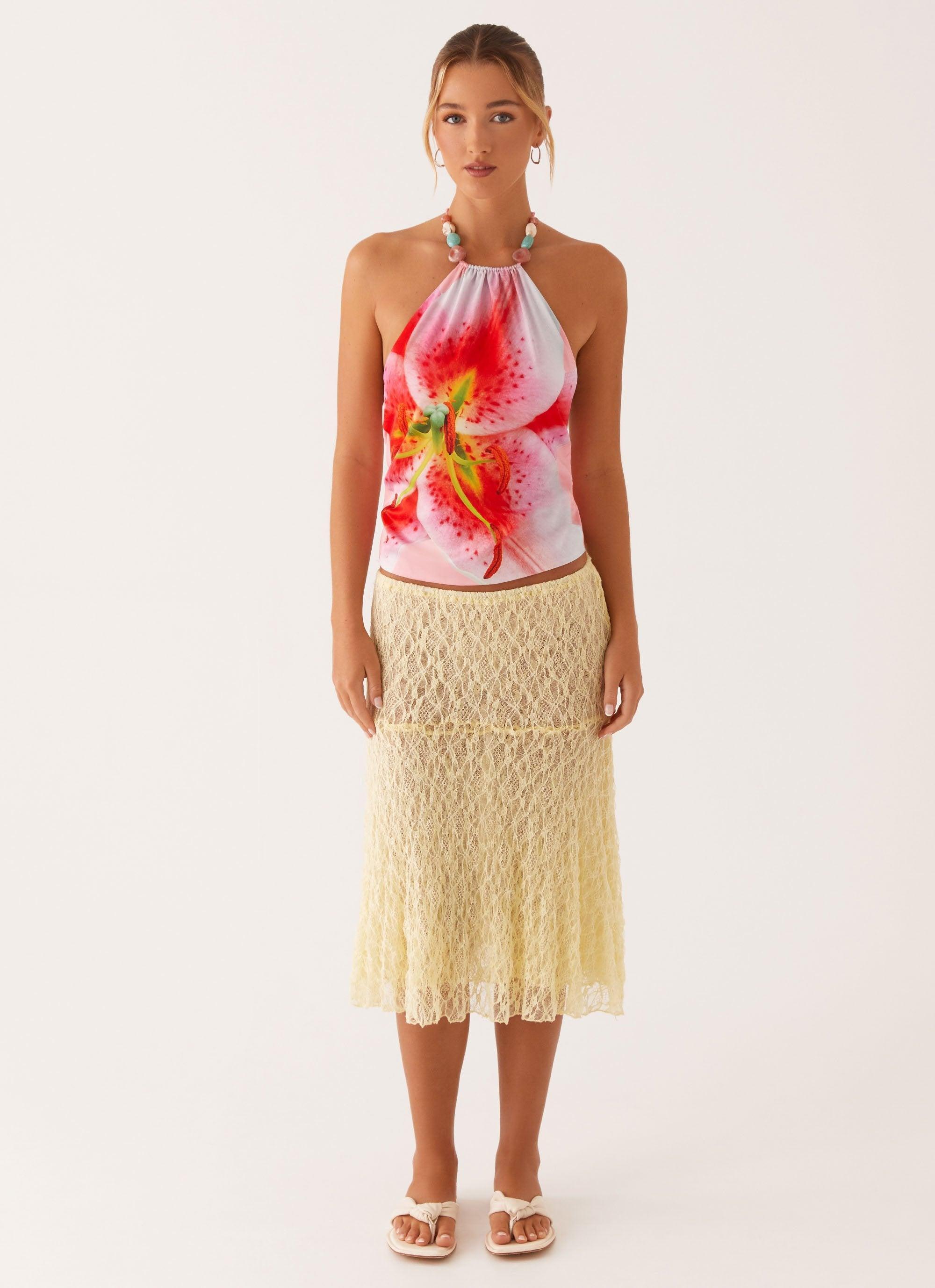 Destiny Midi Skirt - Yellow Product Image