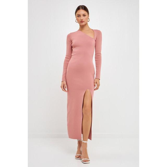 Womens Cut Out Long Sleeve Midi Dress Product Image