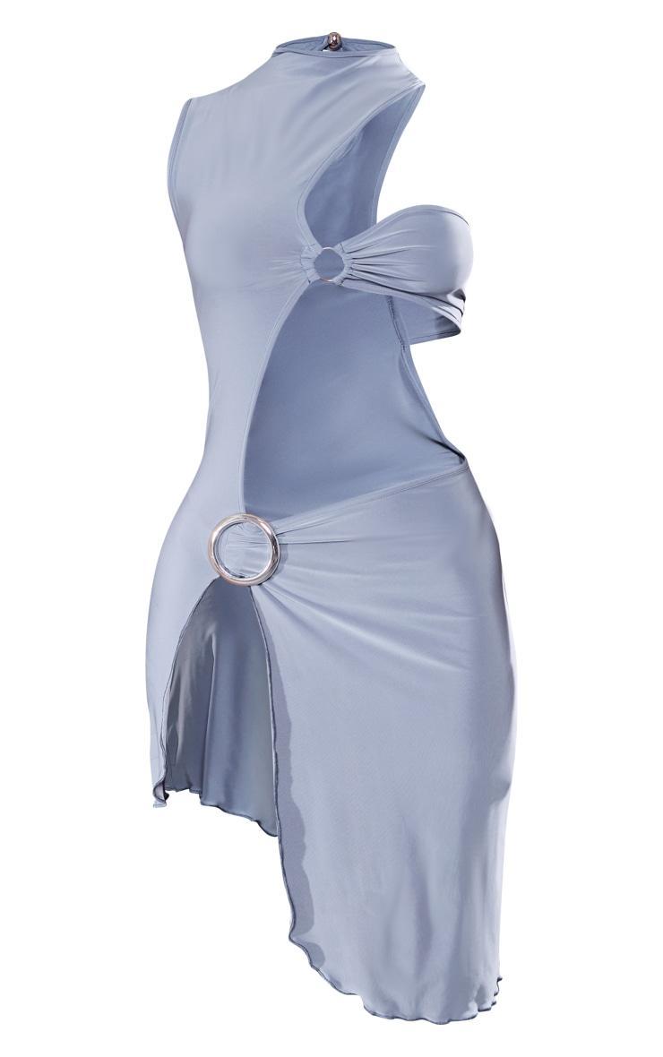 Petite Sage Blue Cut Out Mini Dress Product Image