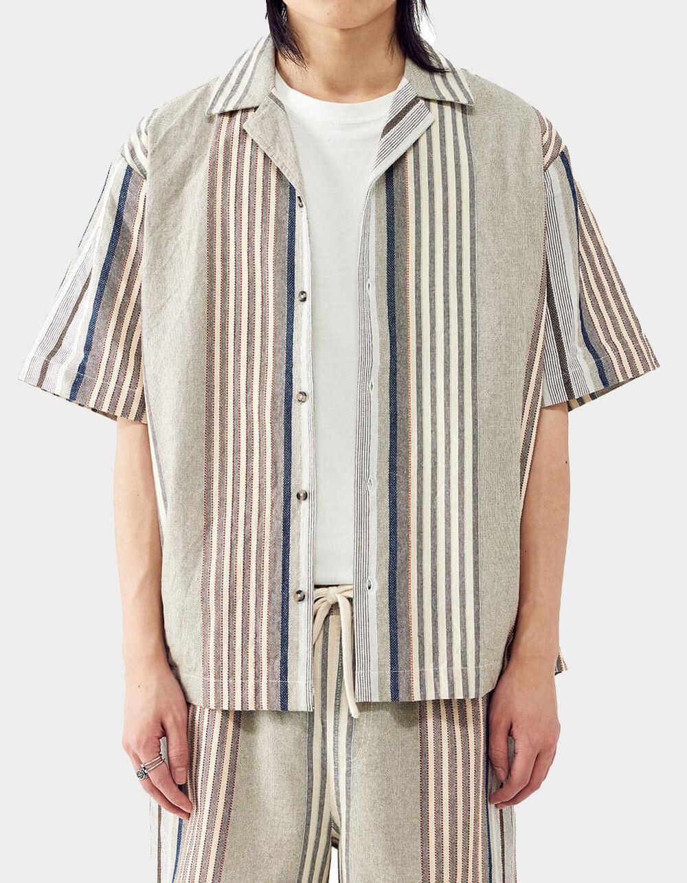 BDG Urban Outfitters Stripe Revere Mens Button Up Shirt Product Image