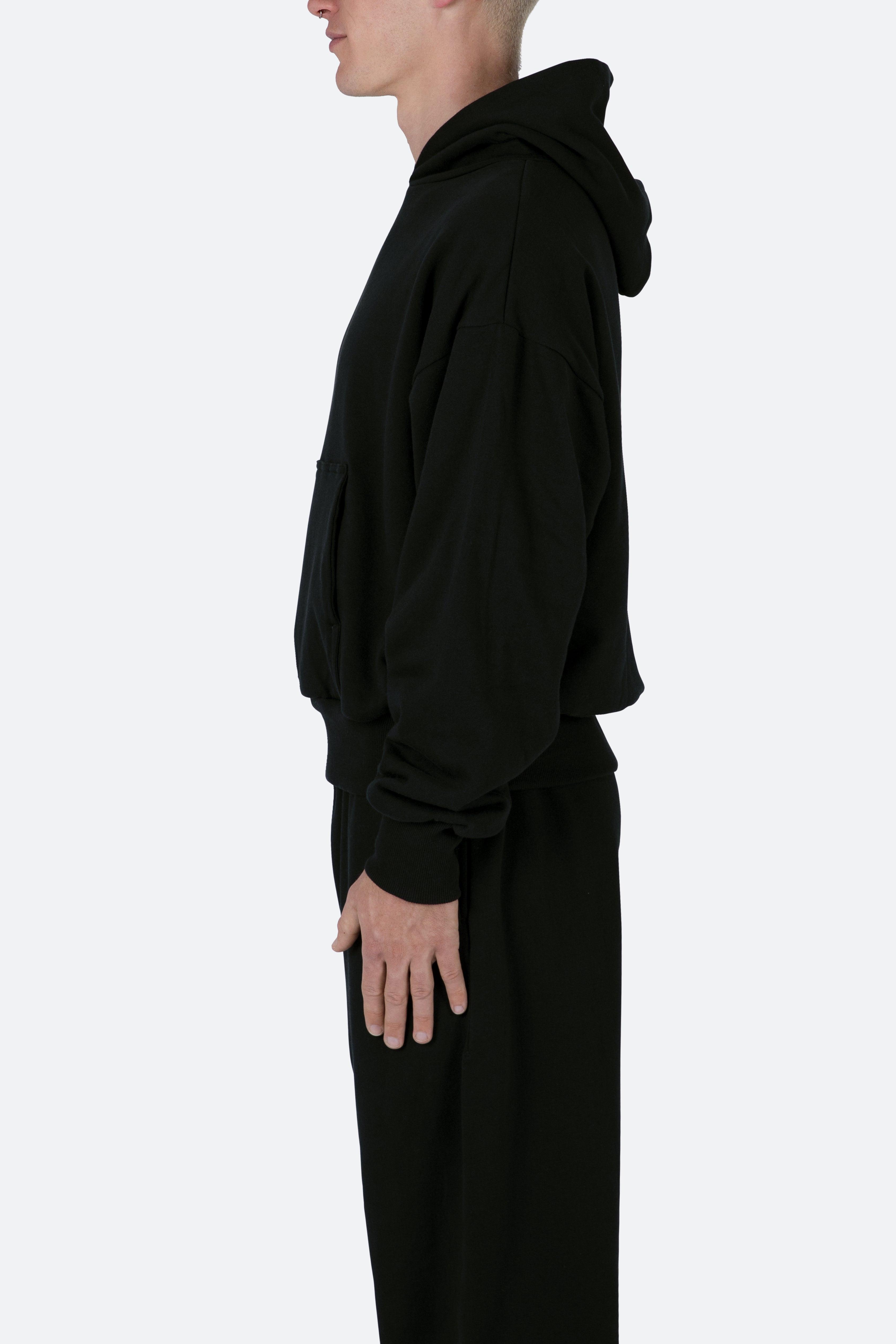 Double Layer Hoodie - Black Male Product Image