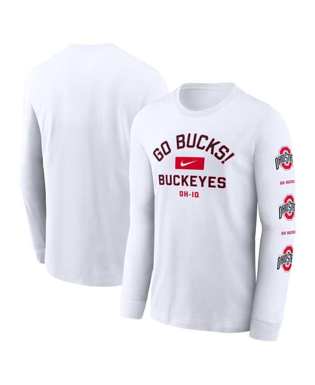 Nike Mens White Ohio State Buckeyes Primetime Classic Location Long Sleeve T-Shirt Product Image