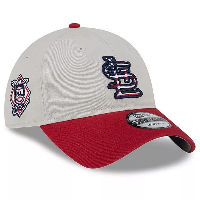 Mens New Era Khaki/Red St. Louis Cardinals 2024 Fourth of July 9TWENTY Adjustable Hat Product Image