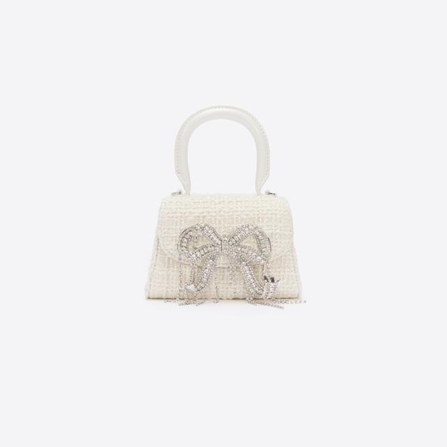 Cream Boucle Micro Bow Bag Product Image