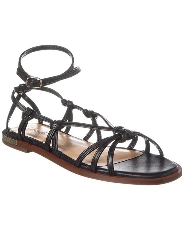 Uma Leather Sandal In Black Product Image