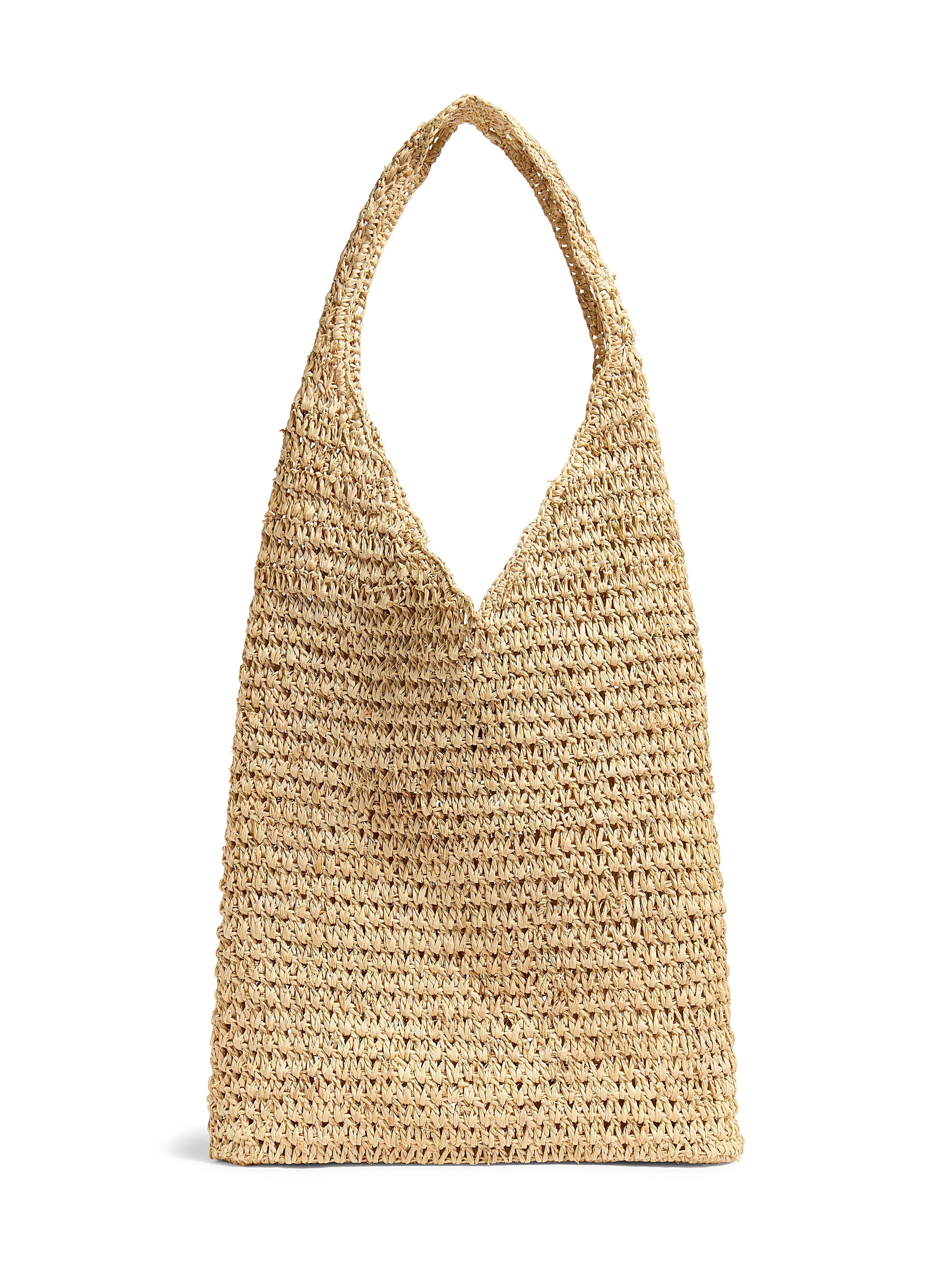 Raffia Crochet Hobo Tote - Natural Female Product Image