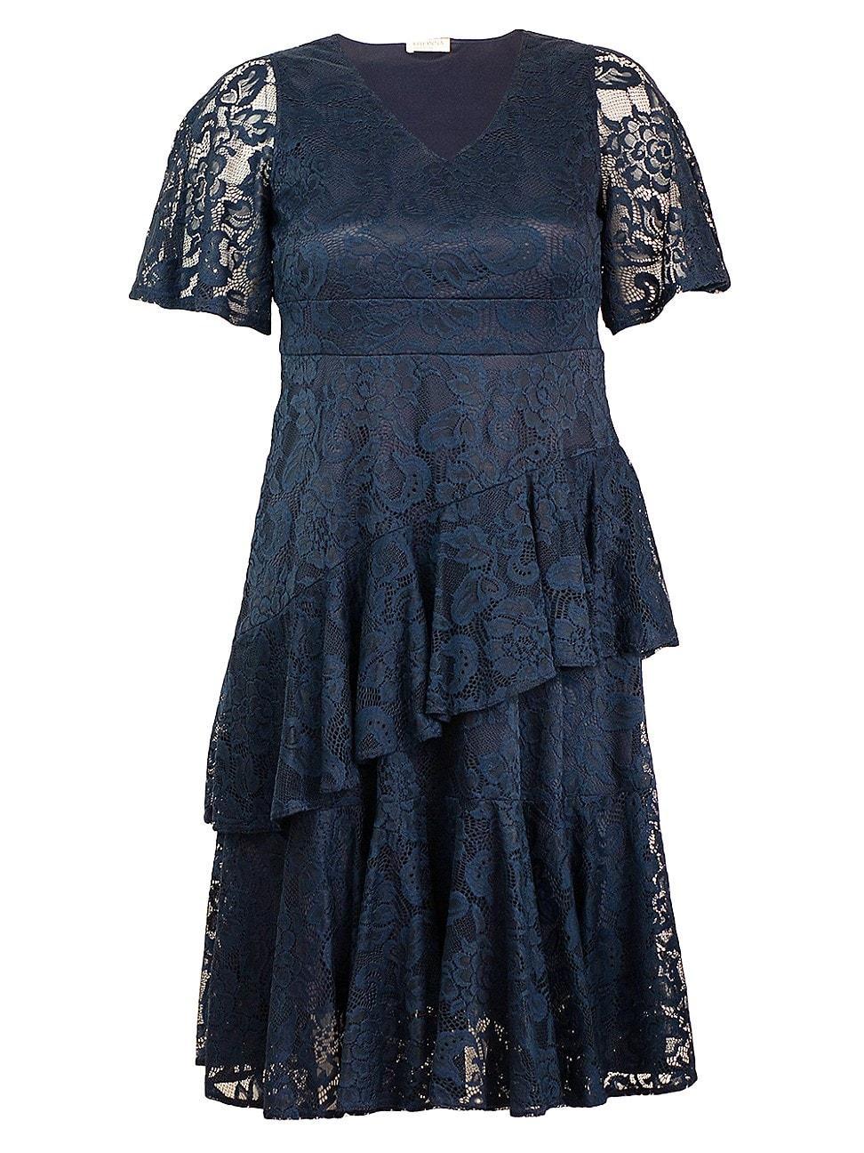 Kiyonna Lace Affair Cocktail Midi Dress Product Image