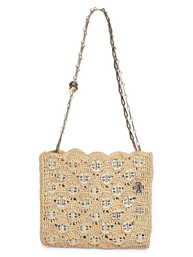 Womens Sunkist 1969 Square Woven Raffia & Chain Mail Shoulder Bag Product Image