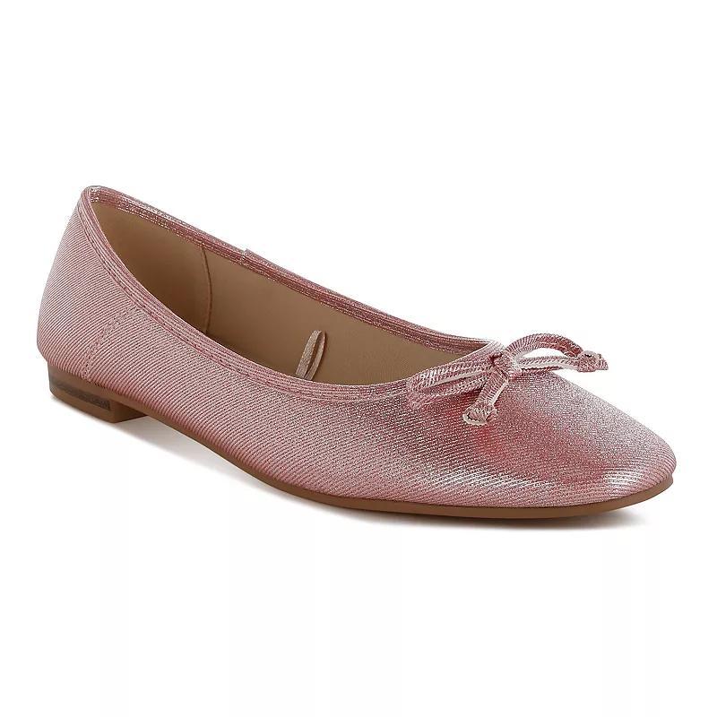 Rag & Co Agshin Womens Bow Detail Glitter Ballet Flats Product Image