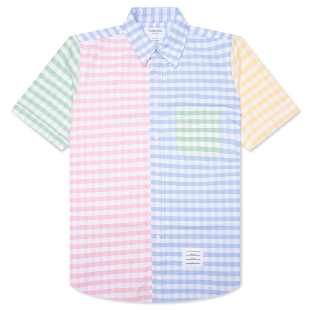 Fun-Mix Gingham S/S Shirt - Light Blue Male Product Image