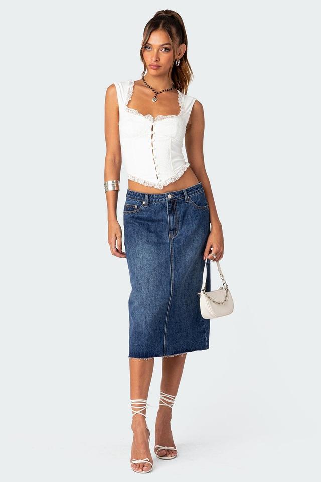 Mirah Denim Midi Skirt Product Image