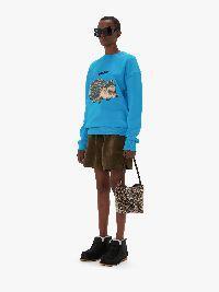 HEDGEHOG PRINT CREWNECK SWEATSHIRT in blue | JW Anderson US  Product Image