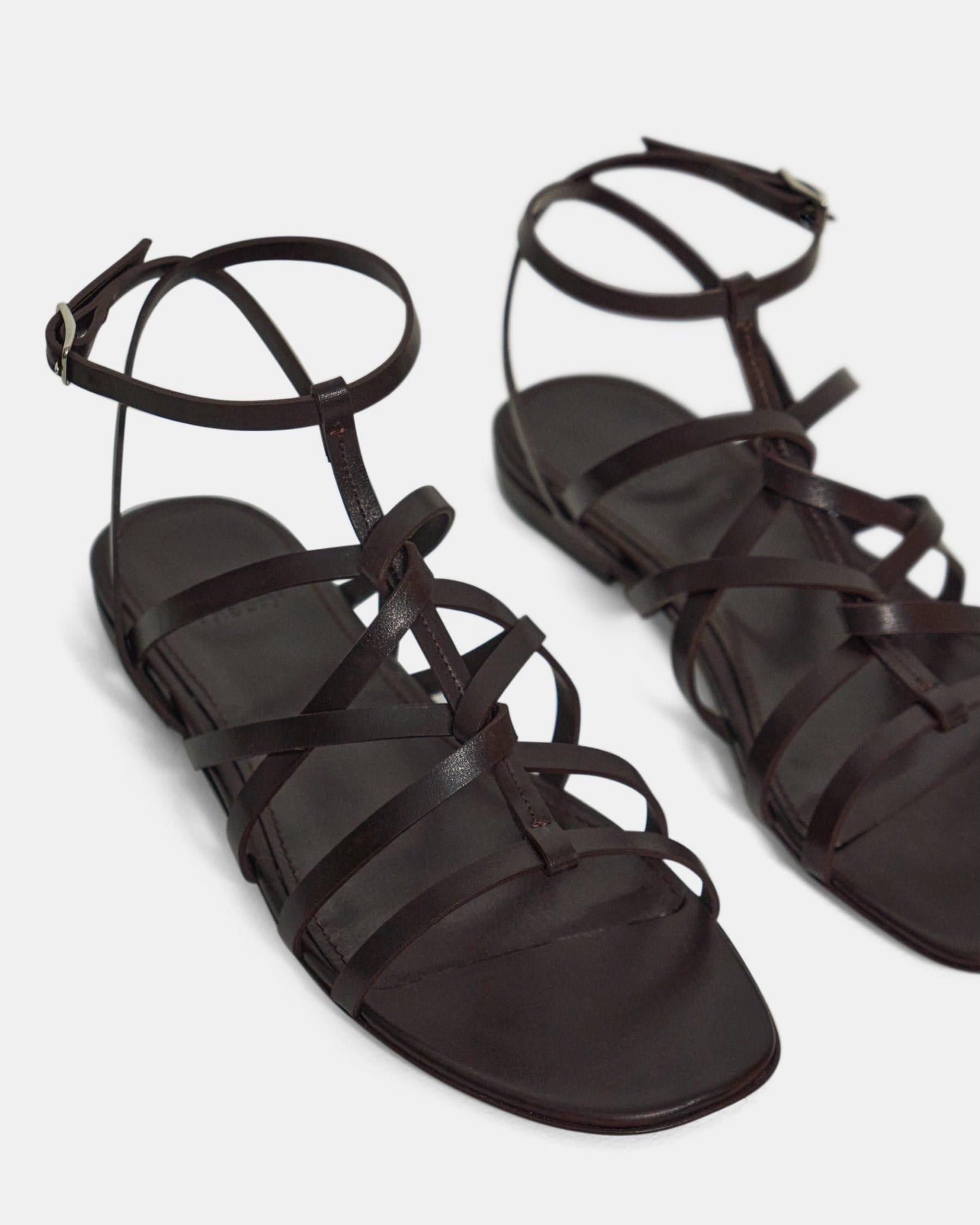 Strappy Sandal in Leather Product Image