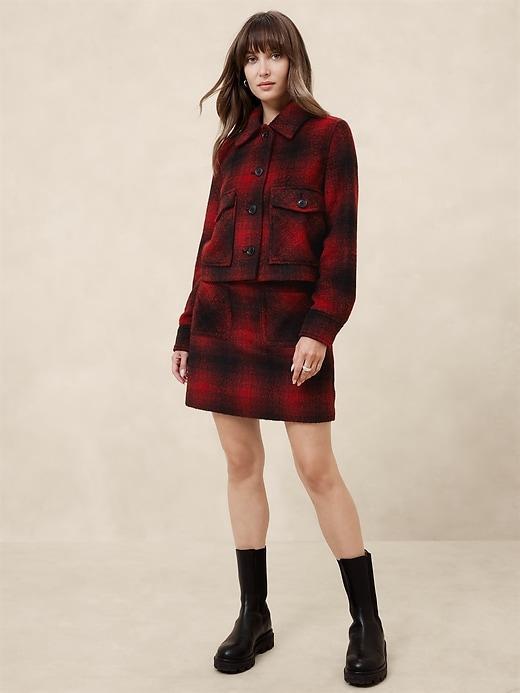 Plaid Cropped Jacket Product Image