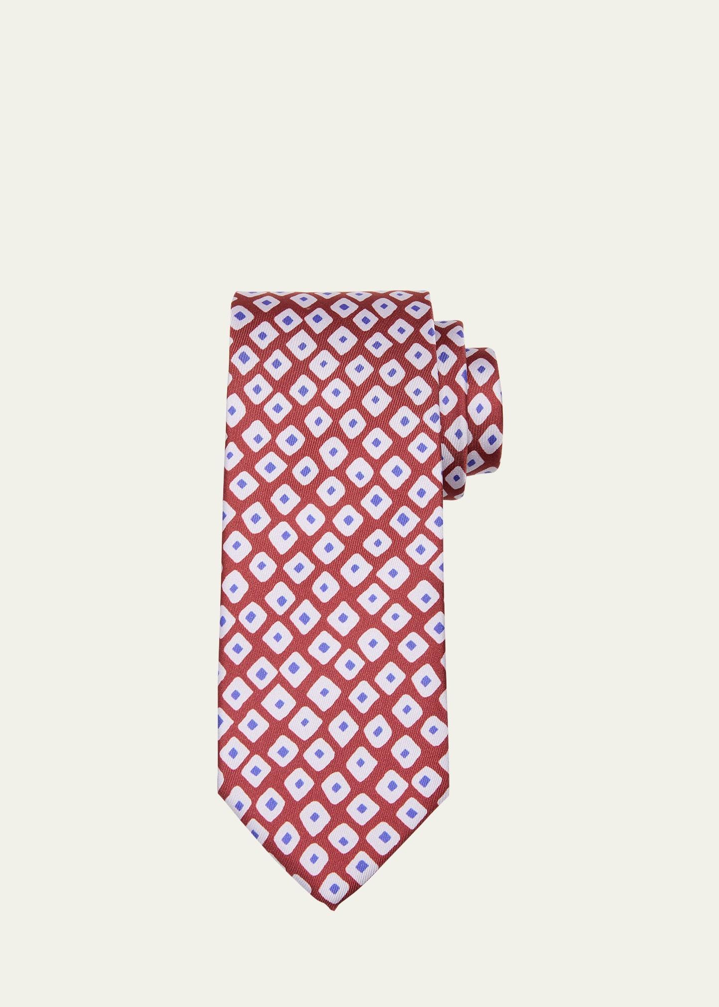 Mens Geometric Silk Tie Product Image