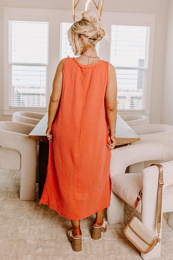 Free Spirited Frayed Midi in Coral Curves Product Image