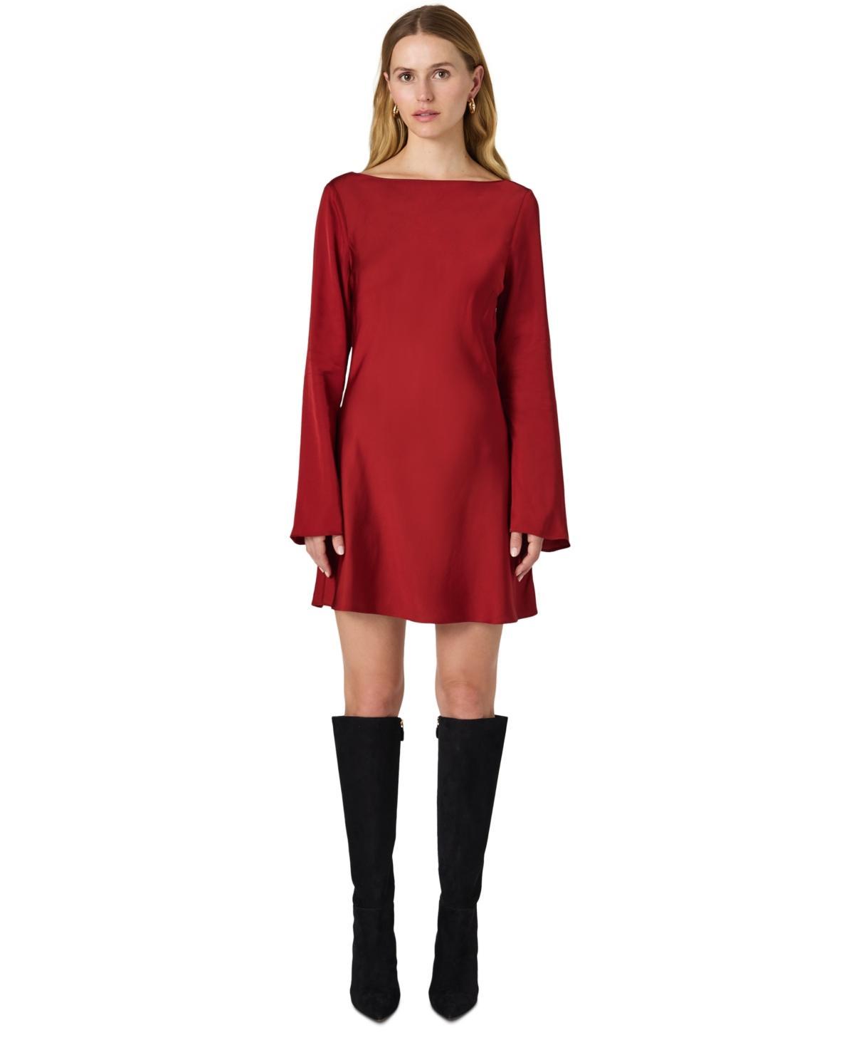 French Connection Womens Ennis Satin Long Sleeve Mini Dress Product Image