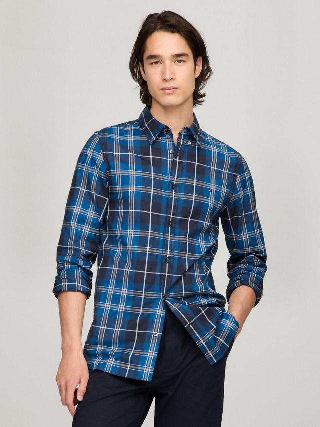 Tommy Hilfiger Men's THFlex Plaid Slim Fit Poplin Shirt Product Image