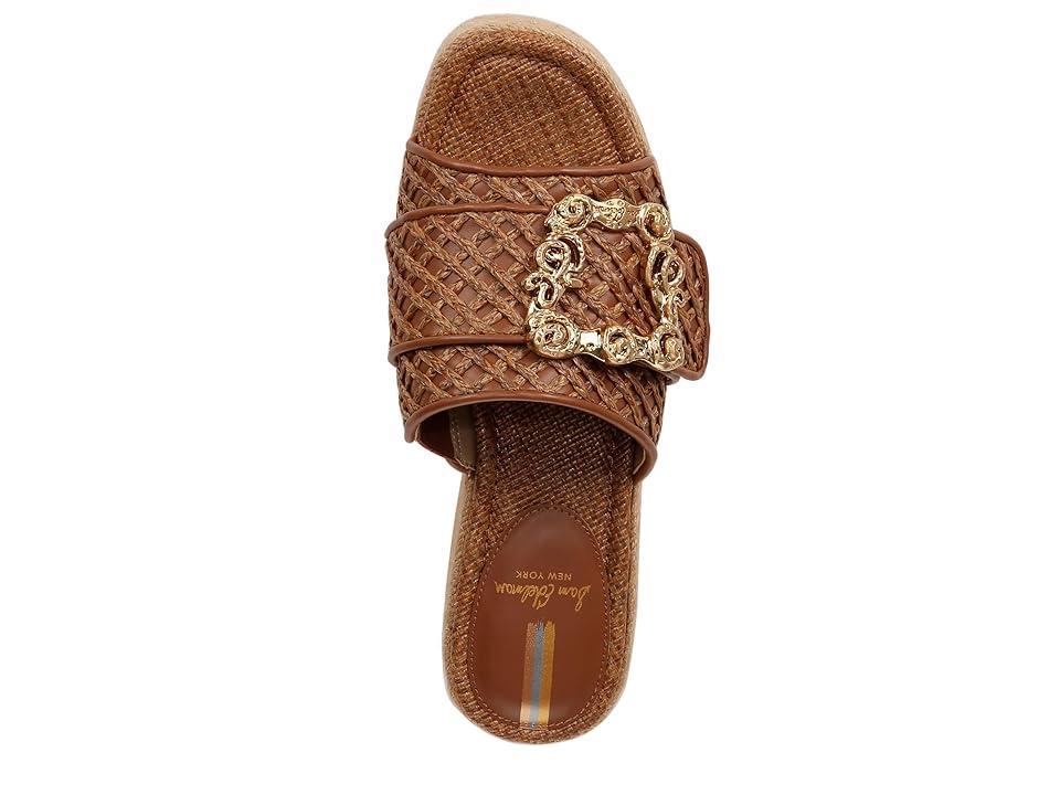 Sam Edelman Celia Raffia Embellished Buckle Detail Platform Wedge Espadrille Slide Sandals Product Image